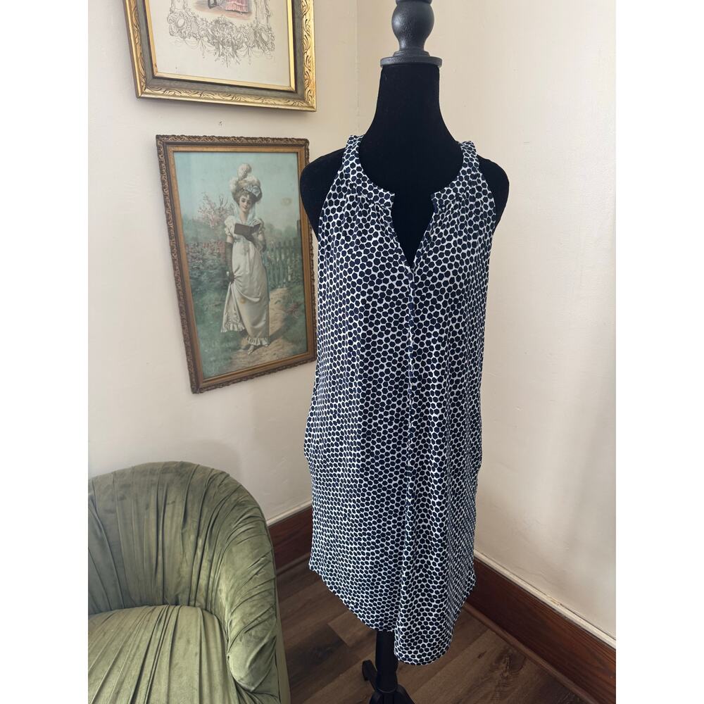 Banana Republic Navy White Print Sleeveless Dress Women’s Small